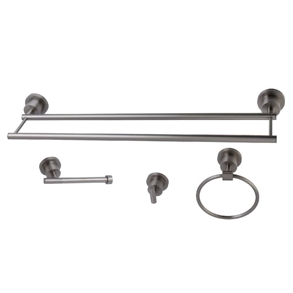 4-Piece Bathroom Accessories Set, Brushed Nickel